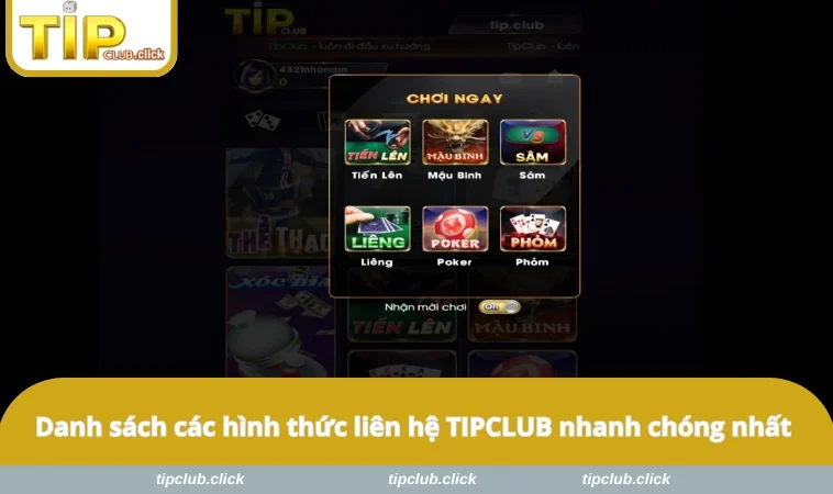 Danh sách các hình thức liên hệ TIPCLUB nhanh chóng nhất